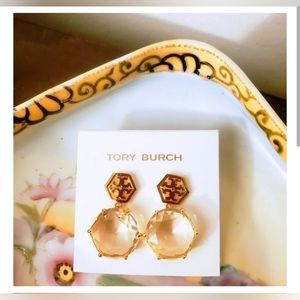 Stunning Swarovski crystal earrings by Tory Burch